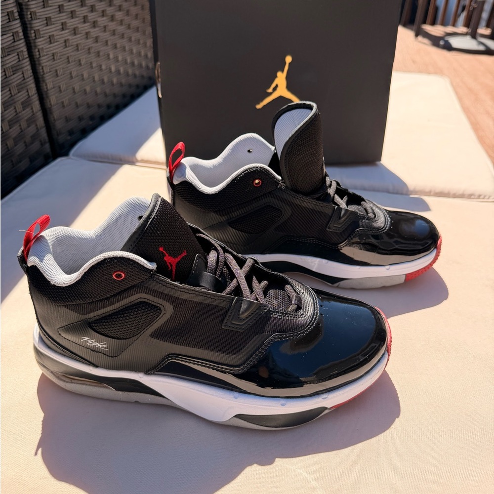 Jordan Men’s Black, Red and White Athletic Basketball Shoes